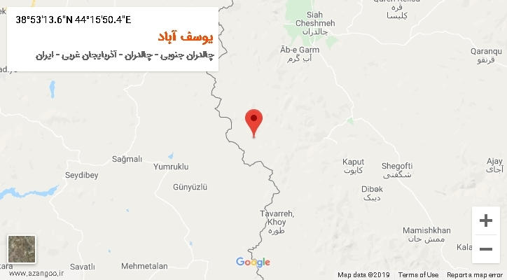 روستای یوسف آباد بر روی نقشه
