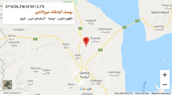 روستای یوسف آبادشاه میرزاکندی بر روی نقشه