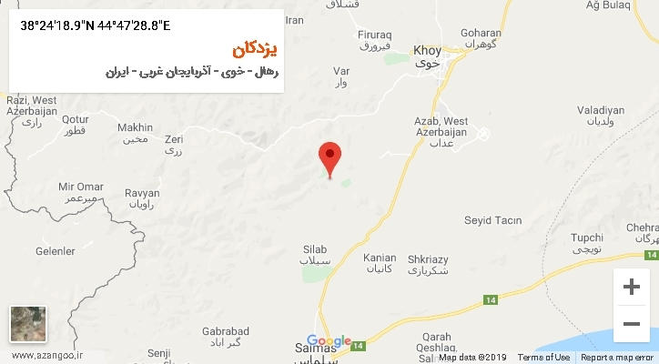 روستای یزدکان بر روی نقشه