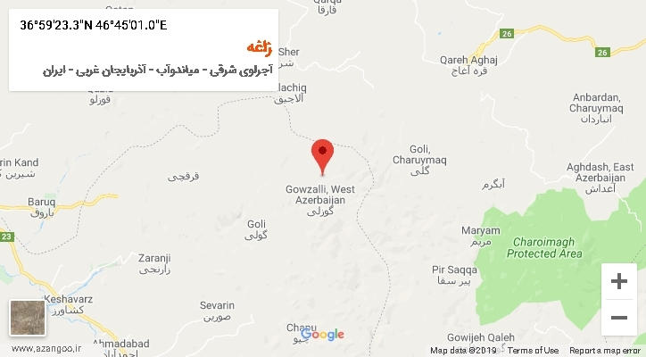 روستای زاغه بر روی نقشه