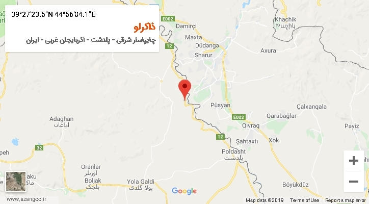 روستای ذاکرلو بر روی نقشه