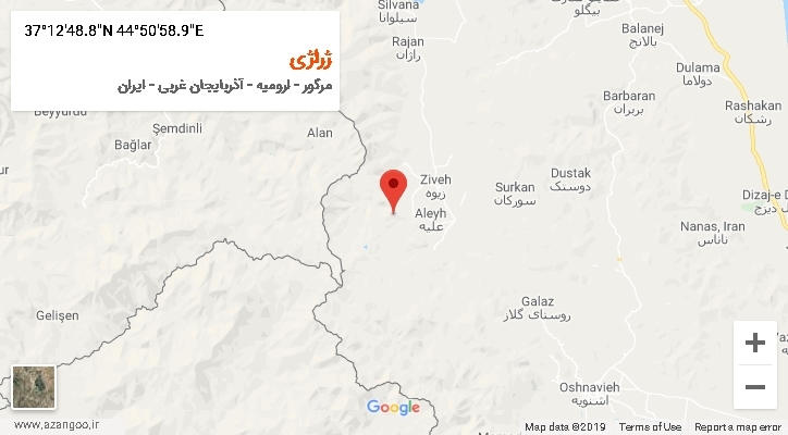 روستای ژراژی بر روی نقشه