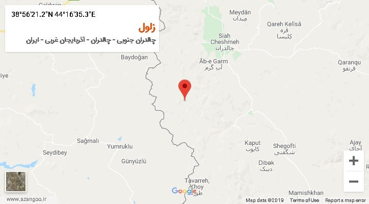 روستای زلول بر روی نقشه