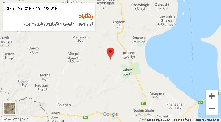 روستای زنگاباد بر روی نقشه