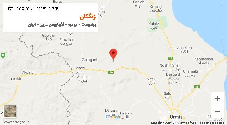 روستای زنگکان بر روی نقشه