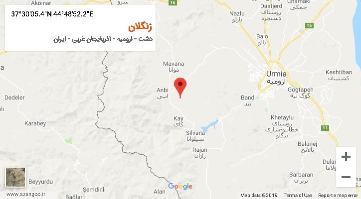 روستای زنگلان بر روی نقشه