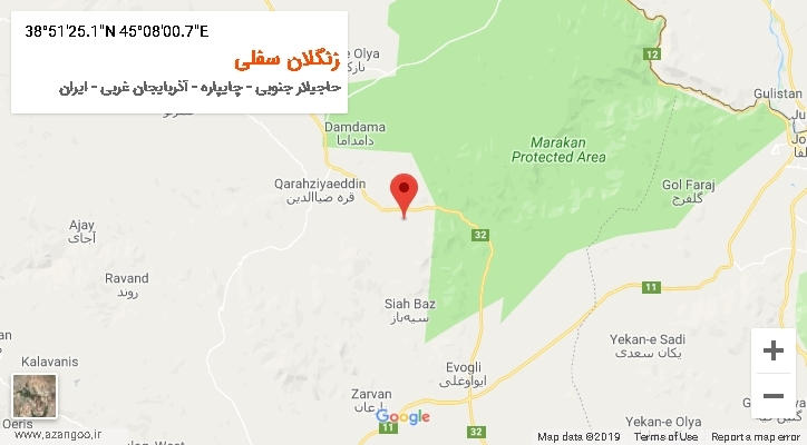 روستای زنگلان سفلی بر روی نقشه