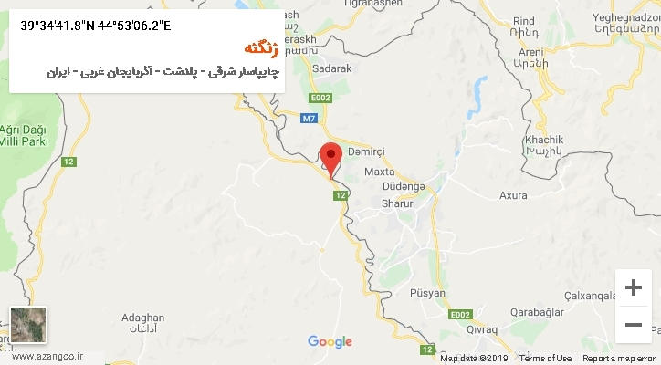 روستای زنگنه بر روی نقشه