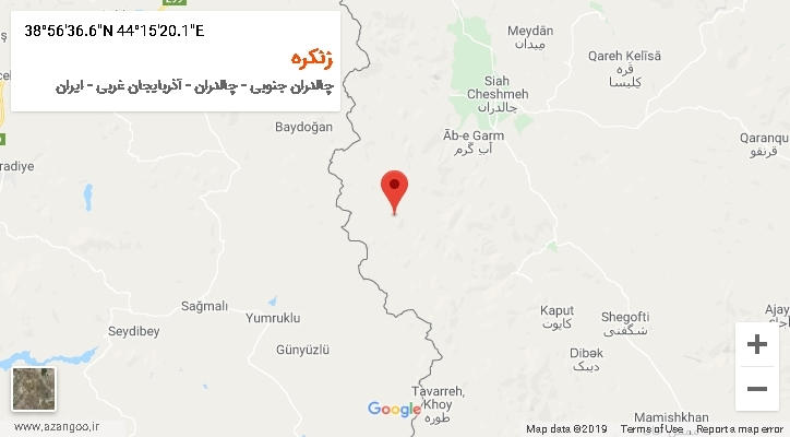 روستای زنکره بر روی نقشه