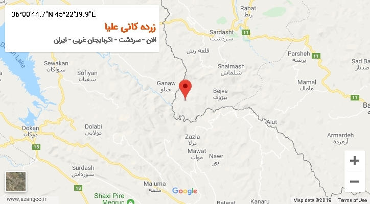 روستای زرده کانی علیا بر روی نقشه