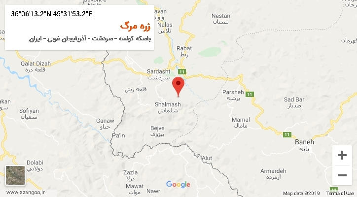 روستای زره مرگ بر روی نقشه