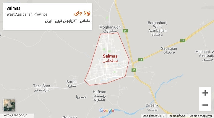 دهستان زولا چای بر روی نقشه