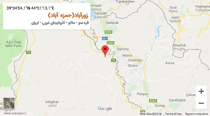 روستای زورآباد(حمزه آباد) بر روی نقشه