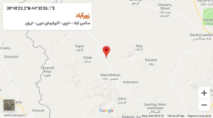 روستای زورآباد بر روی نقشه
