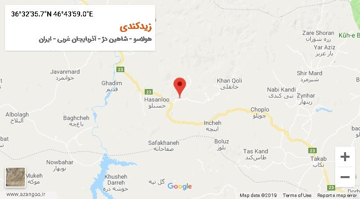 روستای زیدکندی بر روی نقشه