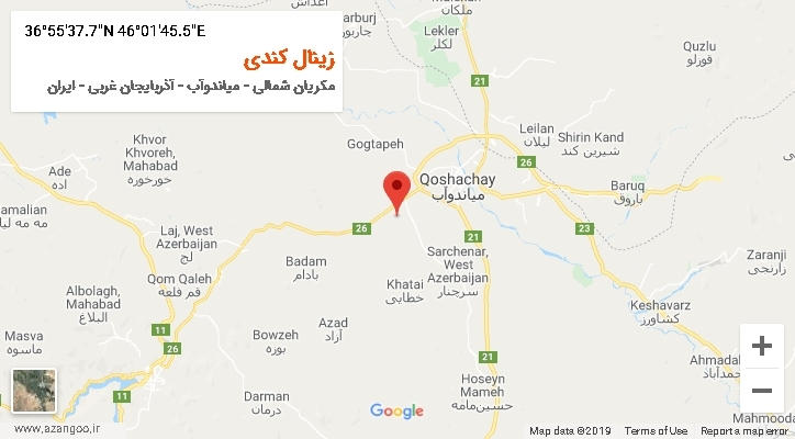روستای زینال کندی بر روی نقشه