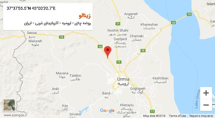 روستای زینالو بر روی نقشه