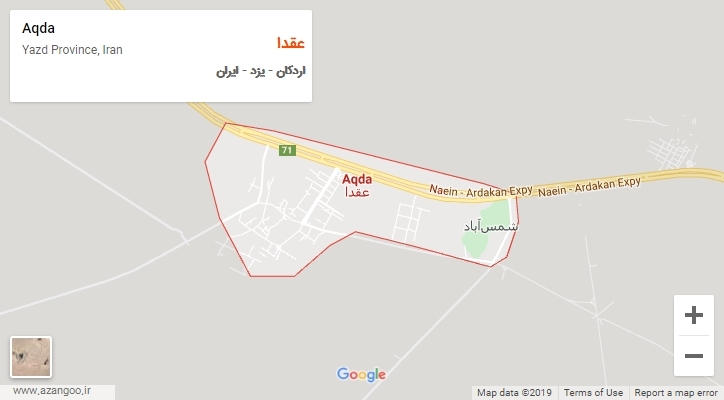 شهر عقدا بر روی نقشه