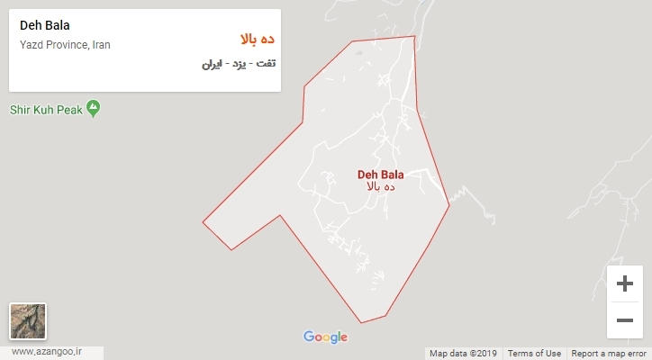 شهر ده بالا بر روی نقشه