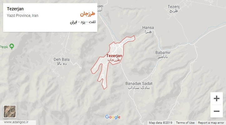 شهر طرزجان بر روی نقشه