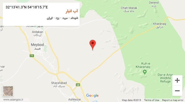 روستای آب انبار بر روی نقشه
