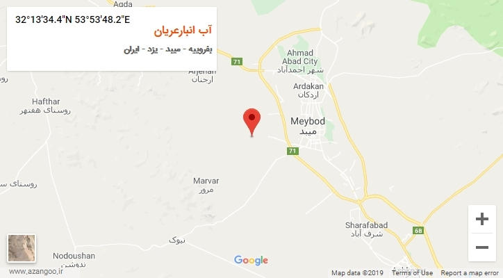 روستای آب انبارعریان بر روی نقشه