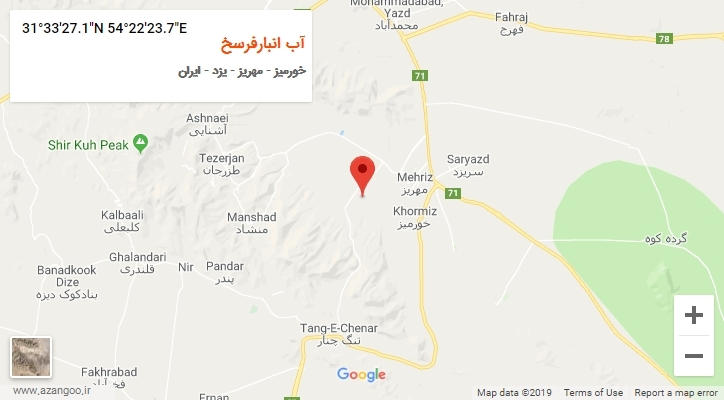روستای آب انبارفرسخ بر روی نقشه