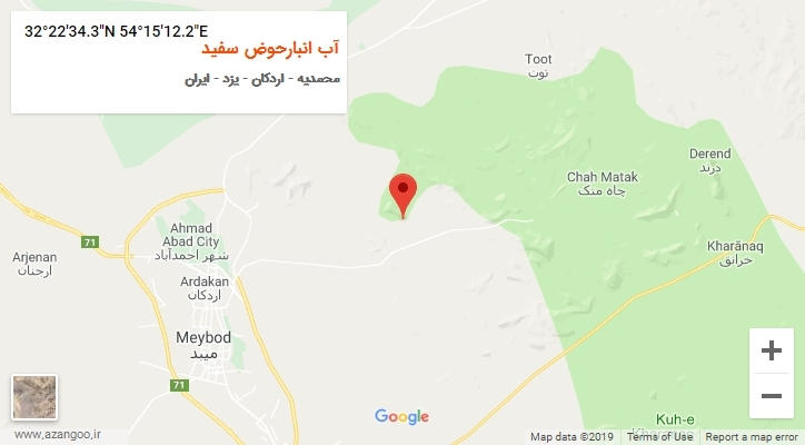 روستای آب انبارحوض سفید بر روی نقشه