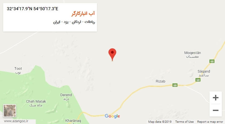 روستای آب انبارکارگر بر روی نقشه