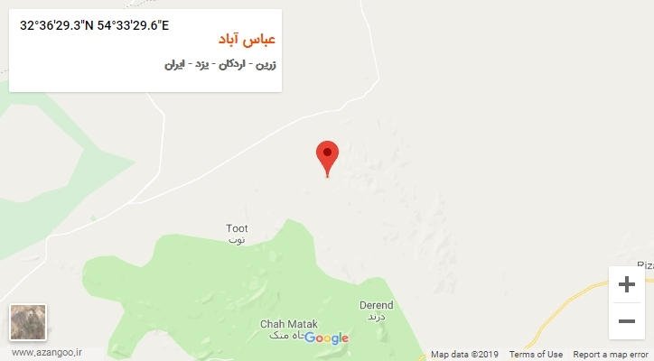 روستای عباس آباد بر روی نقشه