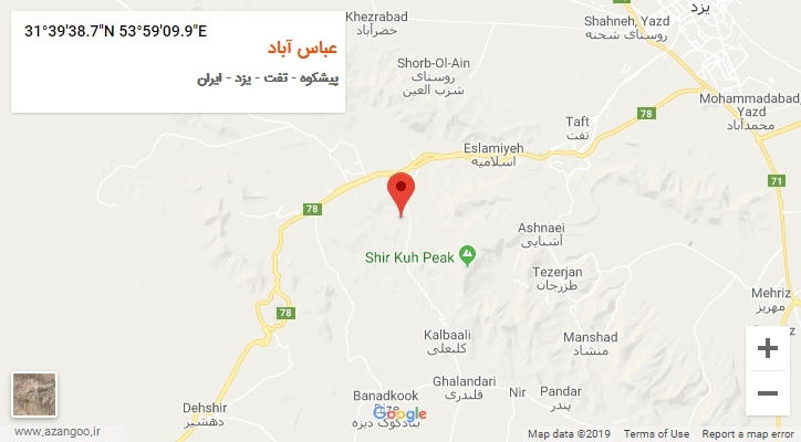 روستای عباس آباد بر روی نقشه