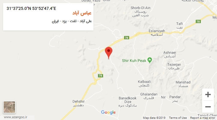 روستای عباس آباد بر روی نقشه