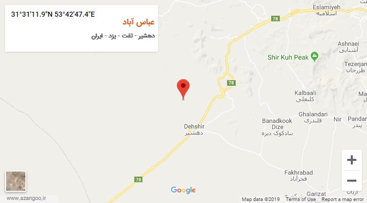 روستای عباس آباد بر روی نقشه