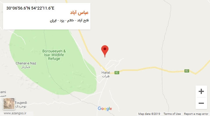 روستای عباس آباد بر روی نقشه