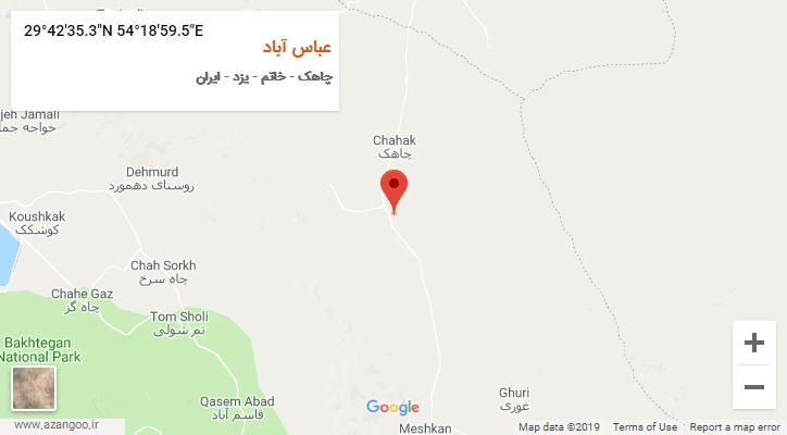 روستای عباس آباد بر روی نقشه