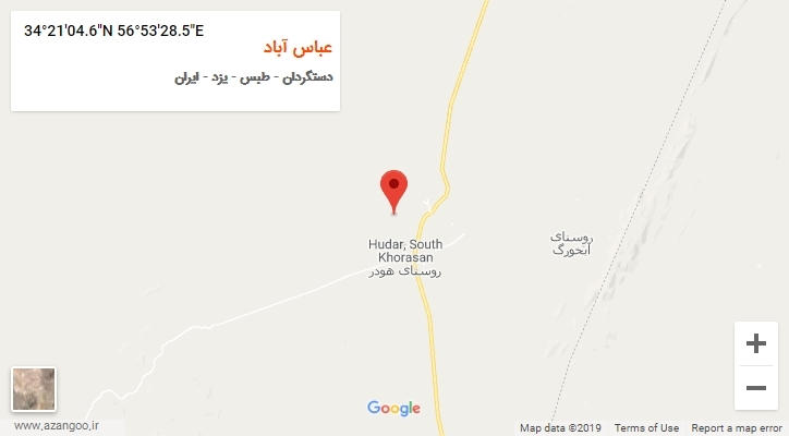 روستای عباس آباد بر روی نقشه
