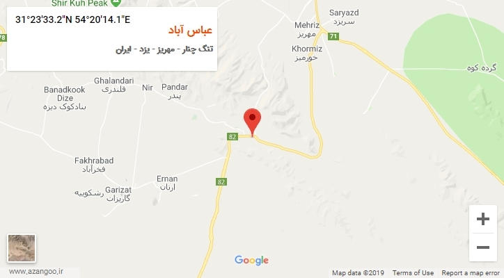 روستای عباس آباد بر روی نقشه