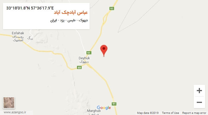 روستای عباس آبادچک آباد بر روی نقشه