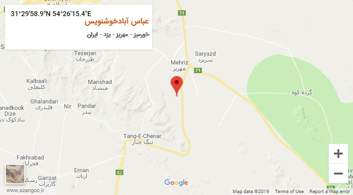 روستای عباس آبادخوشنویس بر روی نقشه