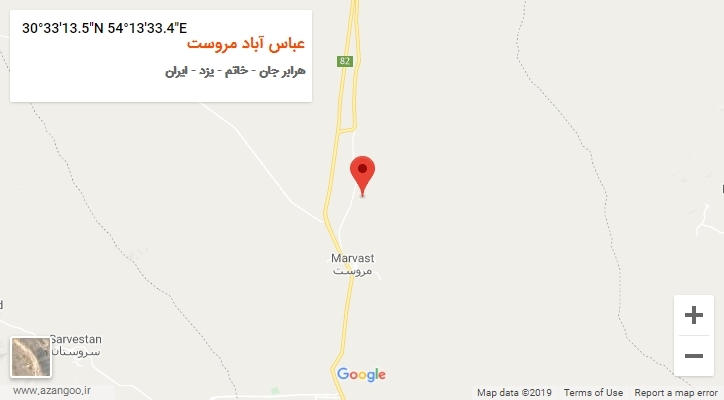 روستای عباس آباد مروست بر روی نقشه