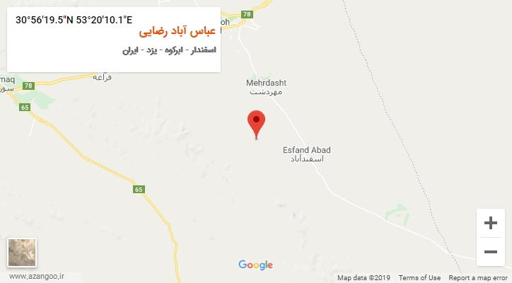روستای عباس آباد رضایی بر روی نقشه