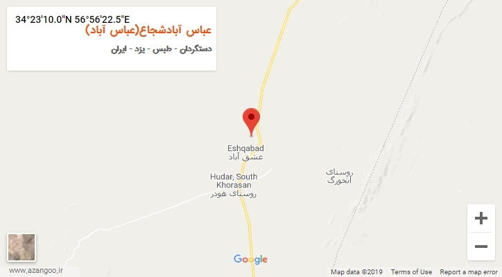 روستای عباس آبادشجاع(عباس آباد) بر روی نقشه