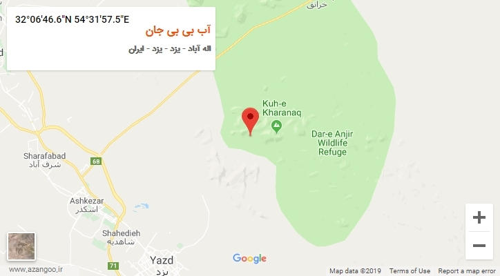 روستای آب بی بی جان بر روی نقشه