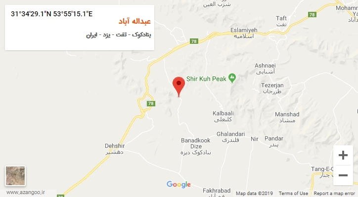 روستای عبداله آباد بر روی نقشه