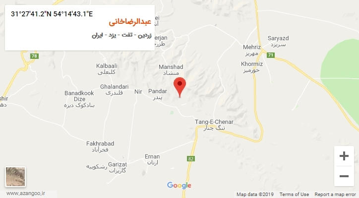 روستای عبدالرضاخانی بر روی نقشه