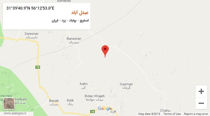 روستای عبدل آباد بر روی نقشه