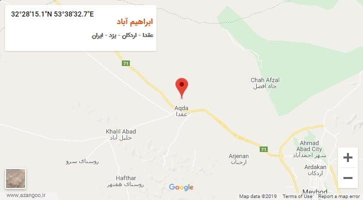 روستای ابراهیم آباد بر روی نقشه