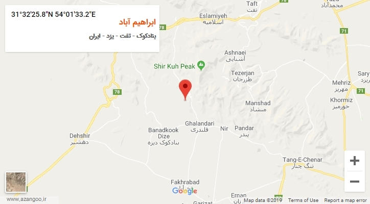 روستای ابراهیم آباد بر روی نقشه