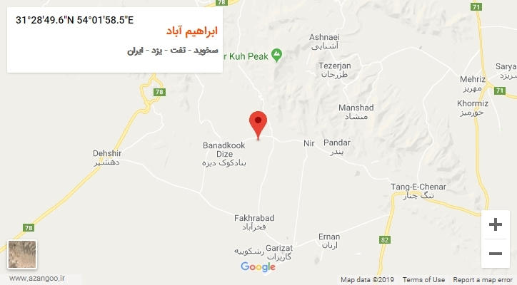 روستای ابراهیم آباد بر روی نقشه