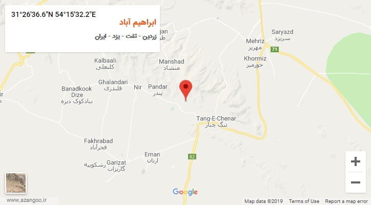 روستای ابراهیم آباد بر روی نقشه